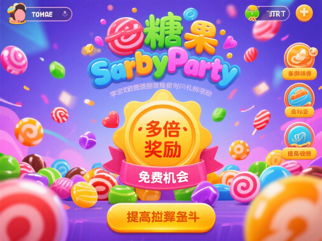 糖果派对游戏设有多种奖励机制，例如多倍奖励、免费机